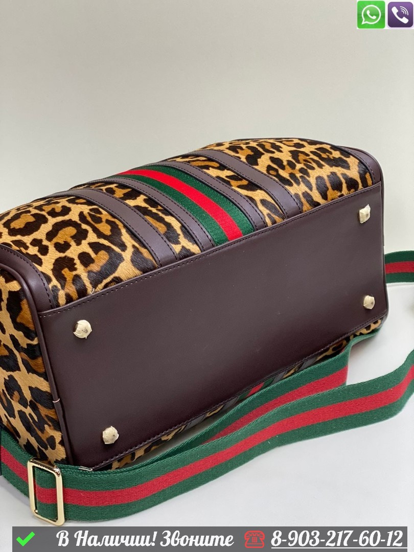 Дорожная сумка Gucci Ophidia леопардовая - фото 8 - id-p99229997