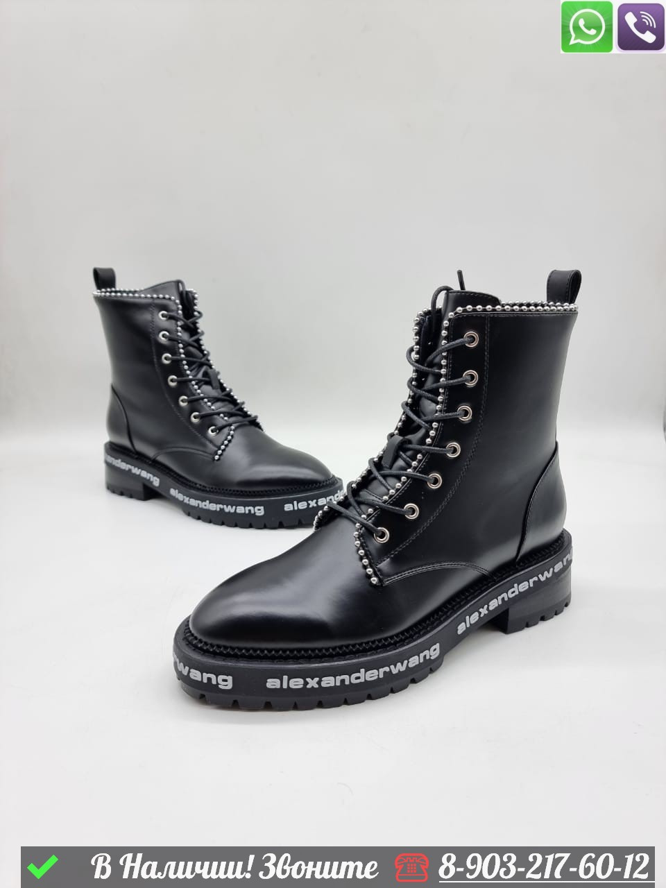 Ботинки Alexander Wang кожаные черные - фото 4 - id-p99229001