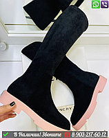 Зимние Сапоги Givenchy замшевые с мехом Розовый