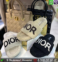Тапочки с мехом Dior D Way Белый