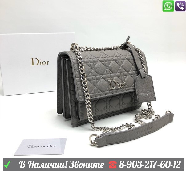 Сумка Christian Dior кожа икра Бежевый - фото 8 - id-p99226445