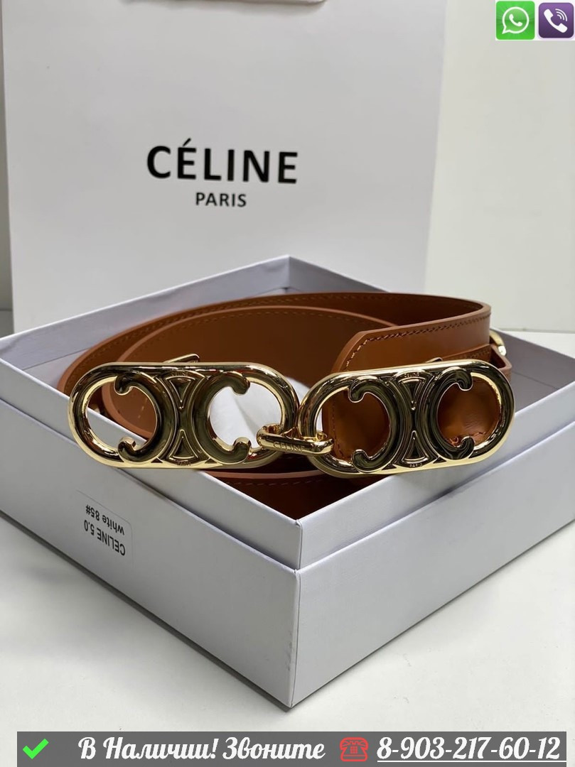Ремень Celine кожаный - фото 2 - id-p99230052