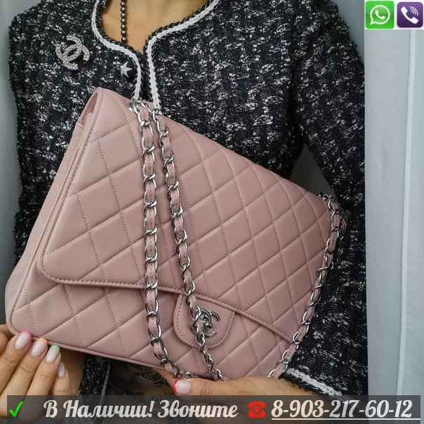 Chanel Сумка Jumbo 2.55 Flap 30 см Светло-розовый - фото 4 - id-p99226467
