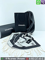 Палантин Chanel кашемировый с логотипом Белый