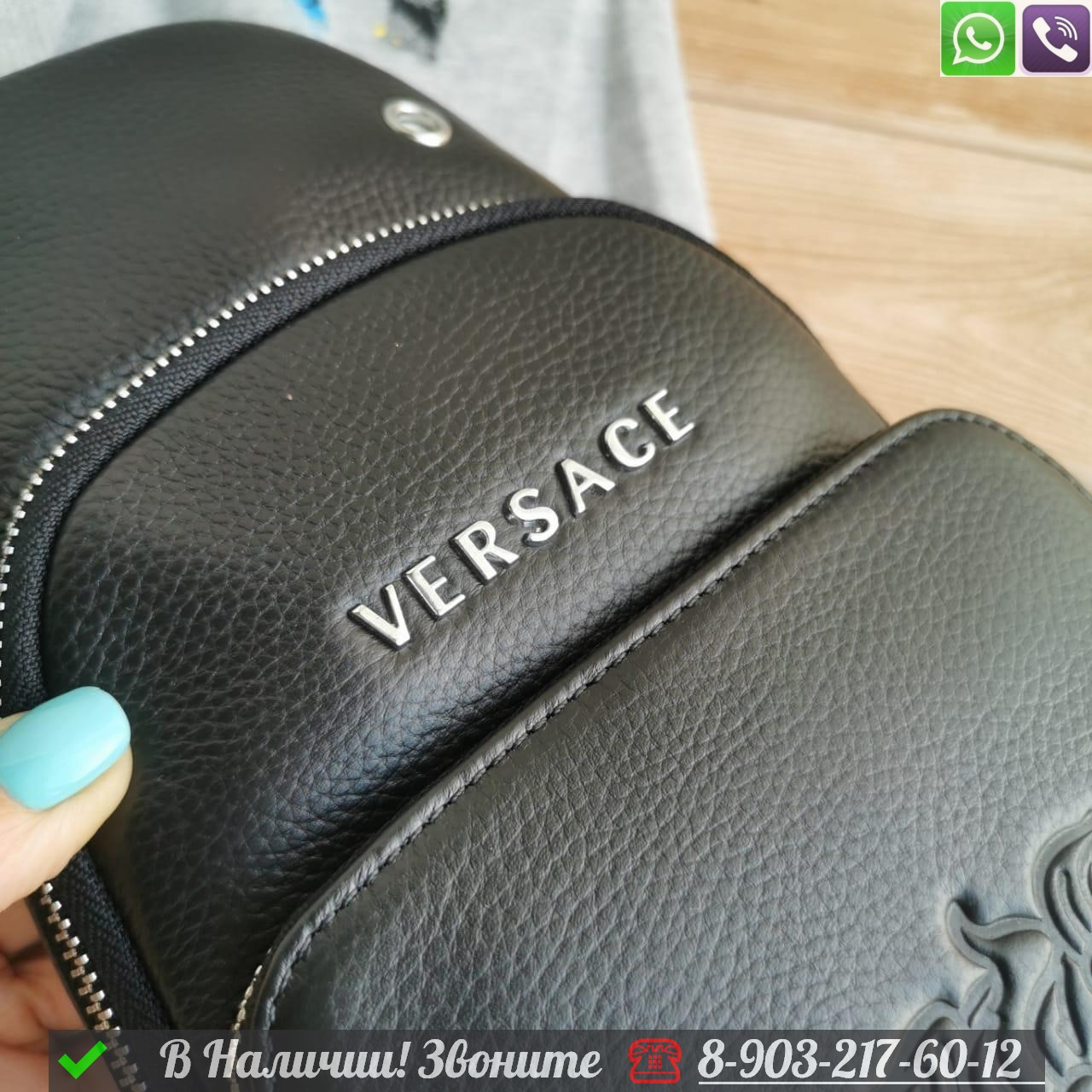 Сумка слинг Versace черная - фото 10 - id-p99229114