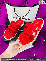 Босоножки Chanel кожаные Красный