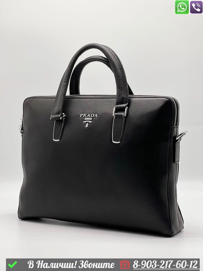 Портфель Prada кожаный черный - фото 2 - id-p99232109