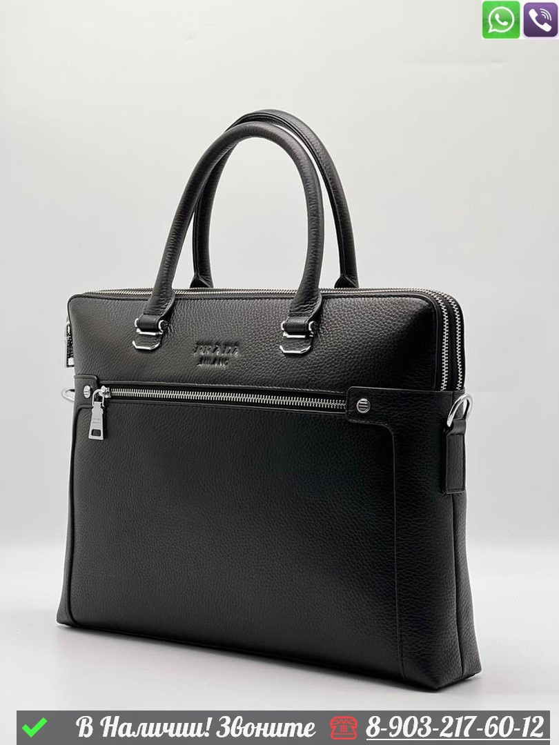 Портфель Prada кожаный черный - фото 2 - id-p99232110
