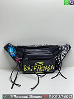 Поясная сумка Balenciaga Explorer Graffiti черная