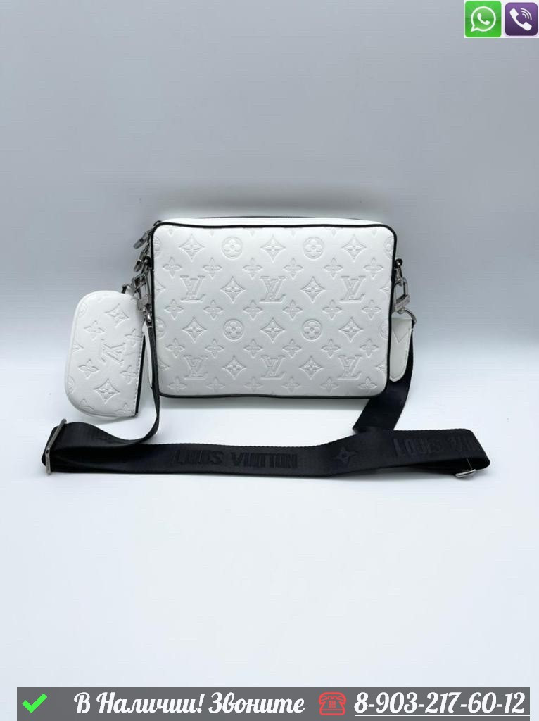Сумка мужская Louis Vuitton Duo белая - фото 2 - id-p99232161