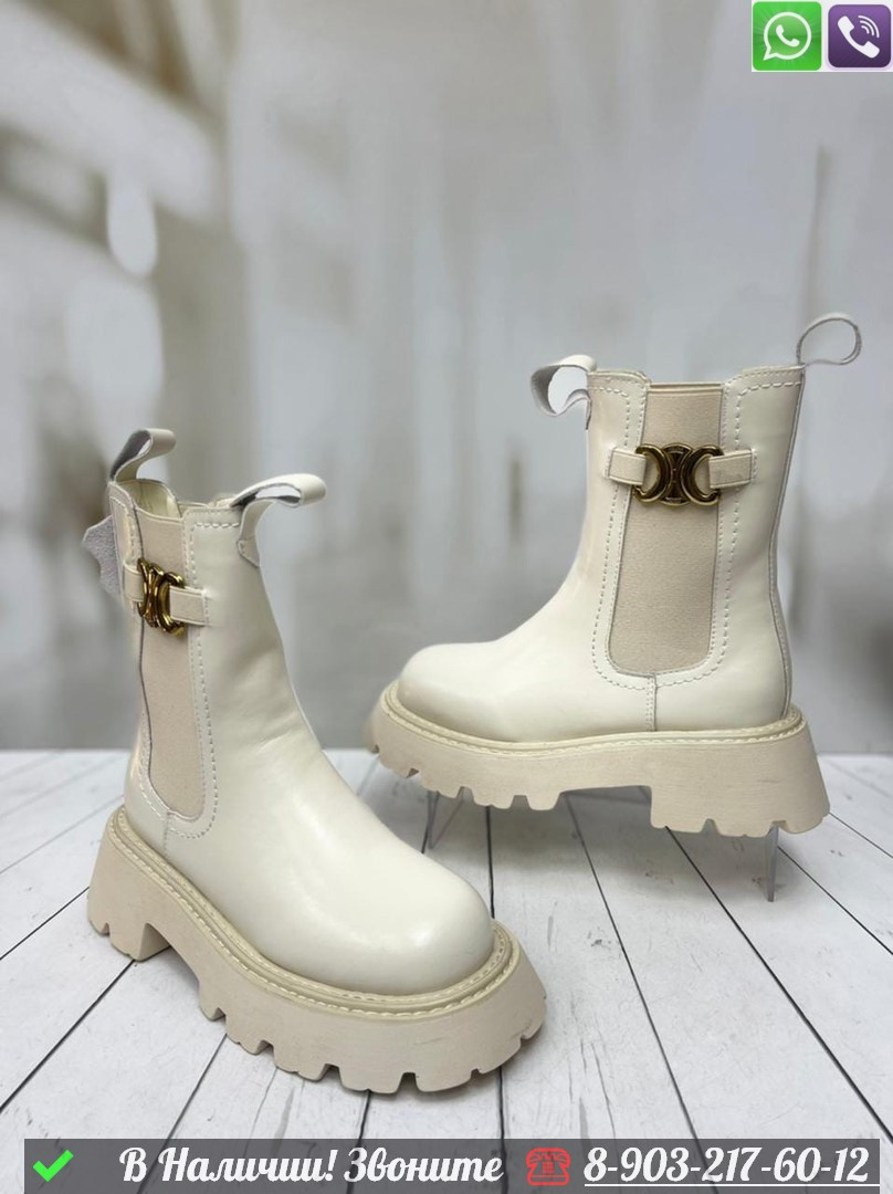 Ботинки Celine зимние Белый - фото 1 - id-p99232211