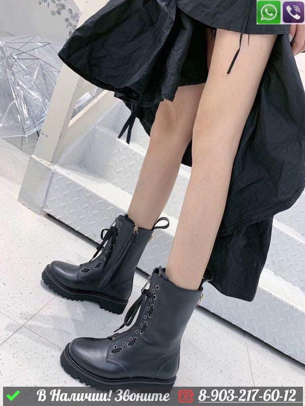 Ботинки Valentino черные - фото 1 - id-p99231201