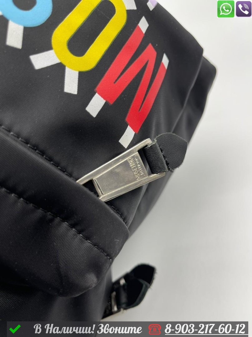 Рюкзак Moschino тканевый черный - фото 5 - id-p99230210