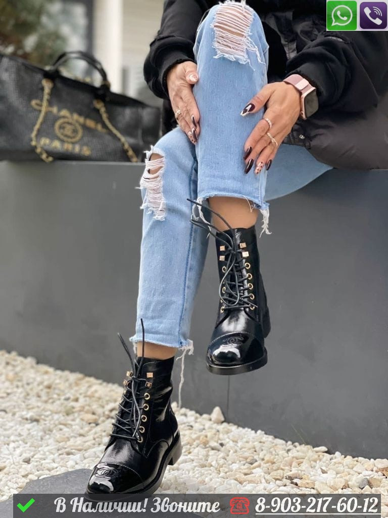 Ботинки Chanel черные - фото 4 - id-p99231260
