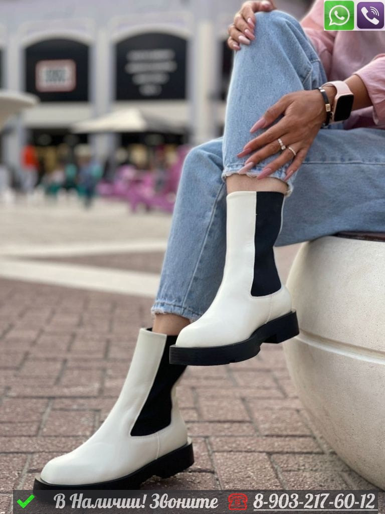 Ботинки Givenchy кожаные белые - фото 1 - id-p99231310