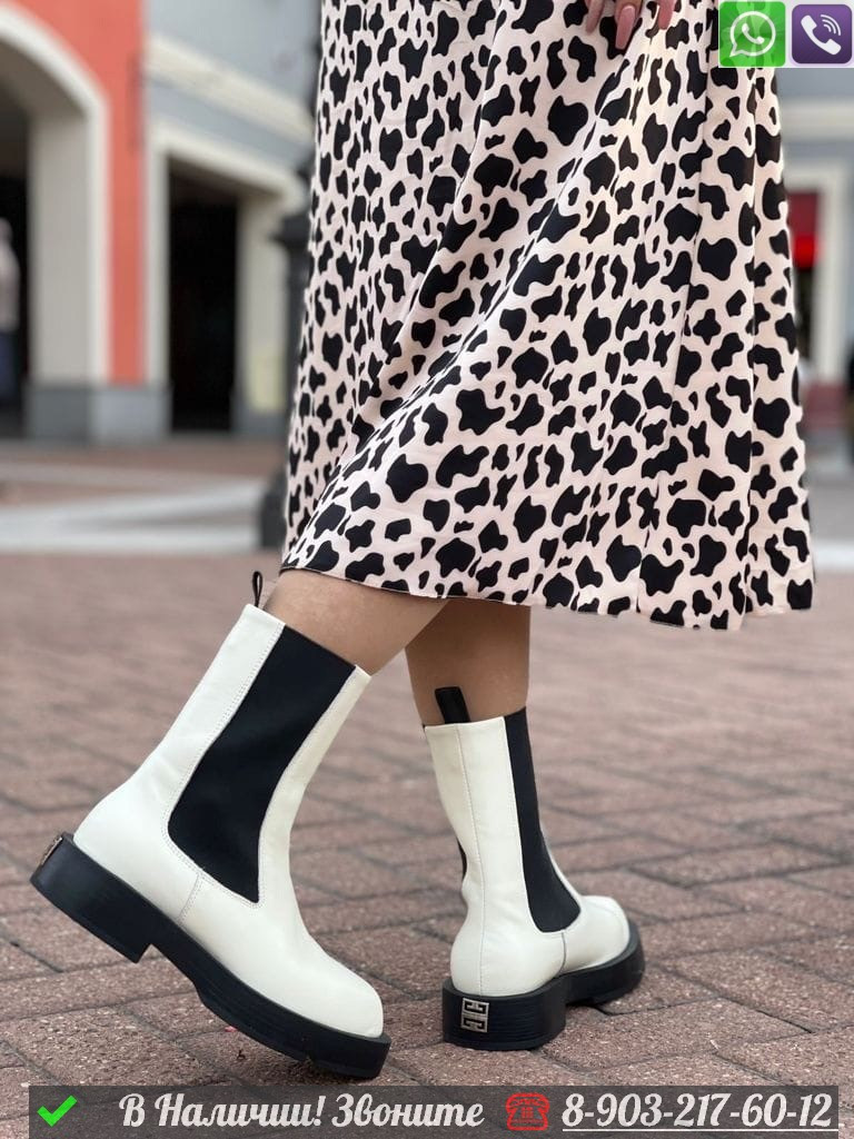Ботинки Givenchy кожаные белые - фото 4 - id-p99231310