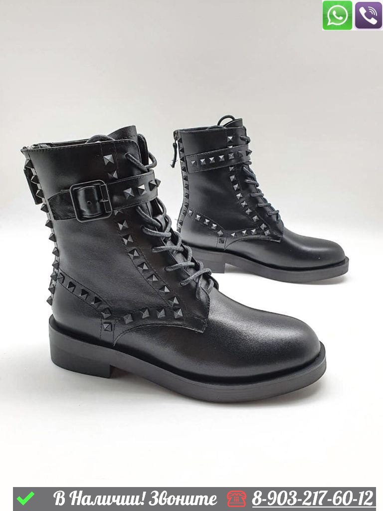 Ботинки Valentino Roman Stud черные - фото 2 - id-p99231315