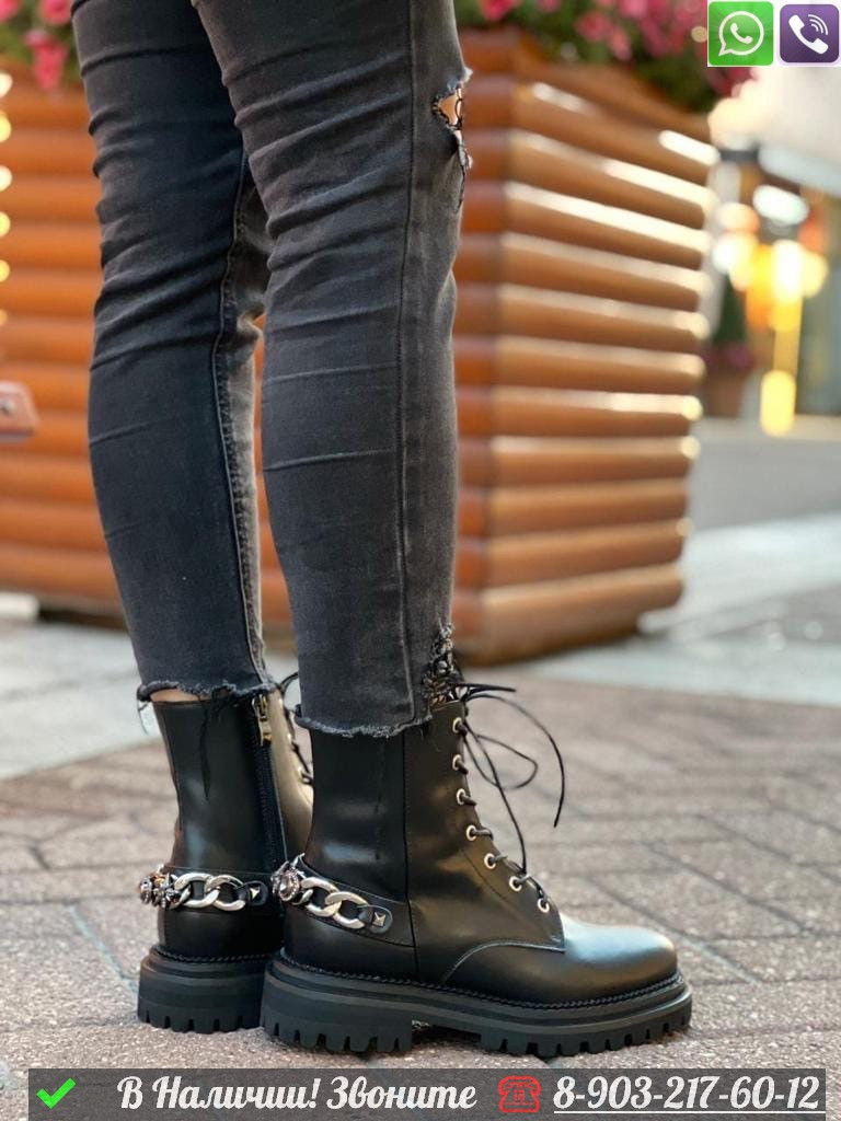 Ботинки Givenchy кожаные черные - фото 2 - id-p99231316