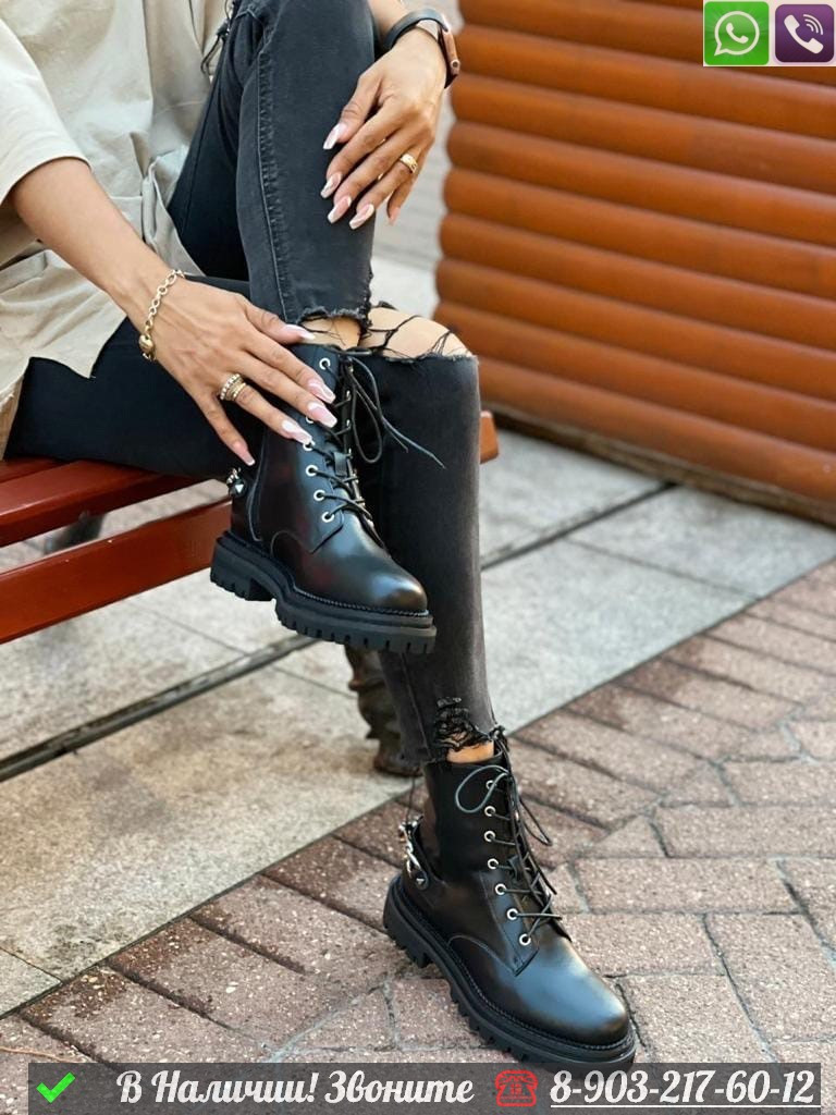 Ботинки Givenchy кожаные черные - фото 4 - id-p99231316