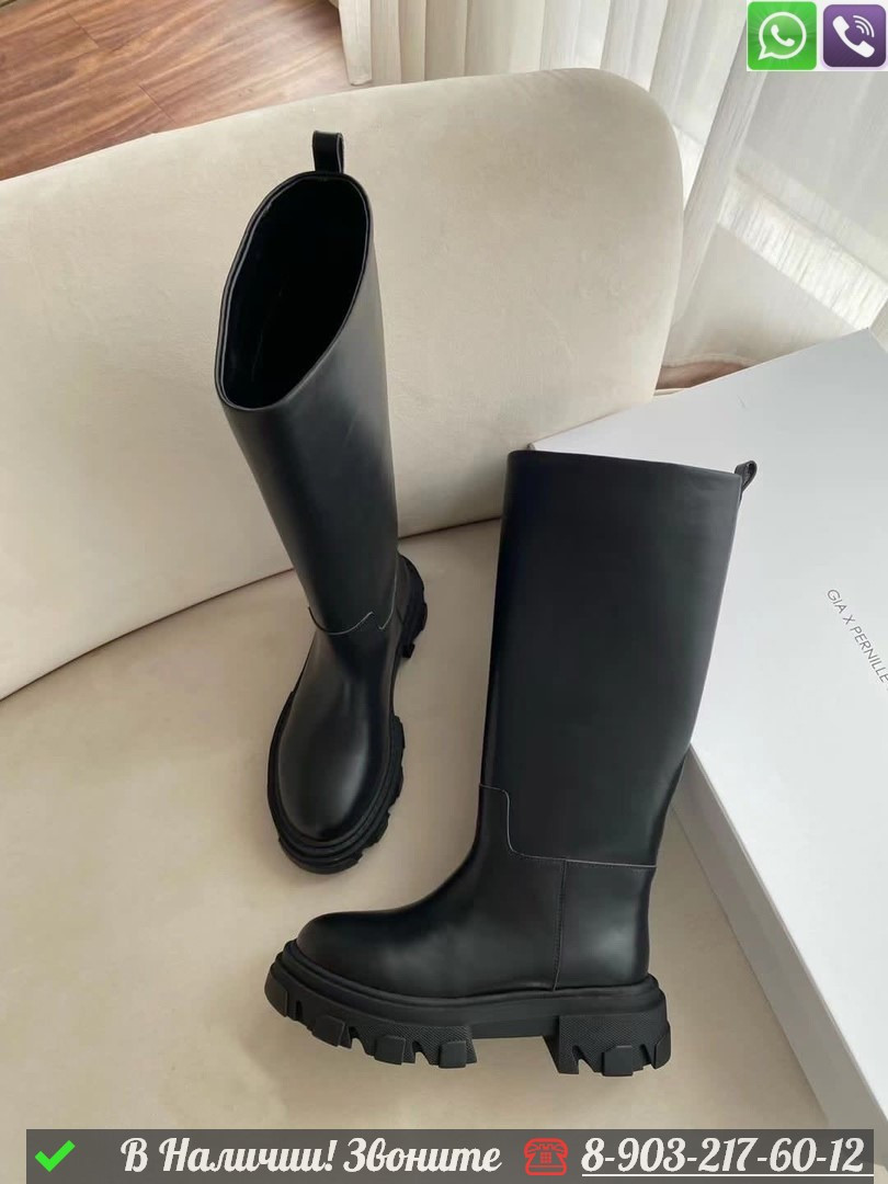 Сапоги Gia Couture кожаные черные - фото 6 - id-p99232333
