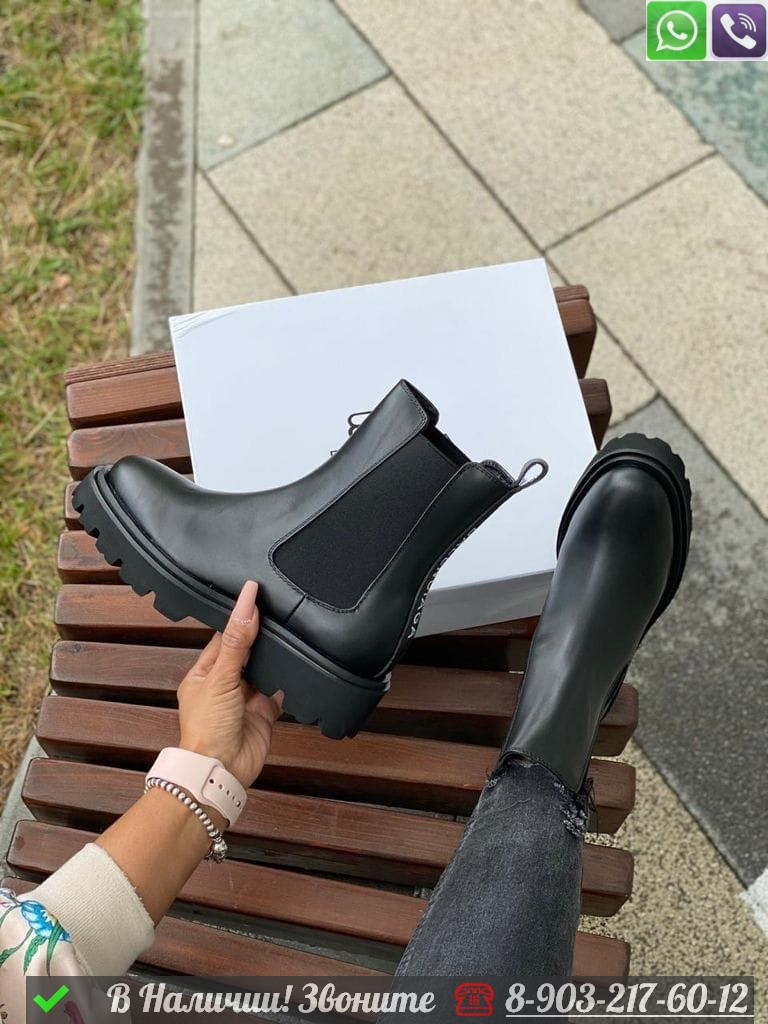 Ботинки Balenciaga кожаные черные - фото 1 - id-p99231361