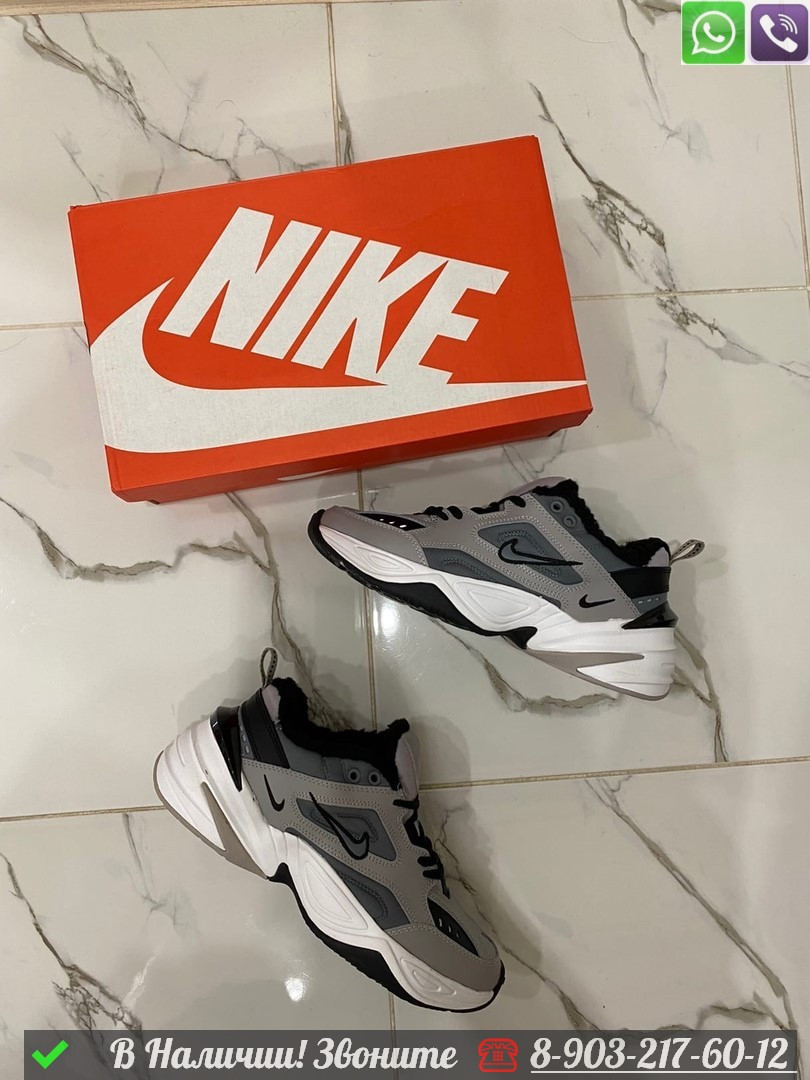 Кроссовки Nike M2K Tekno зимние серые - фото 3 - id-p99232349