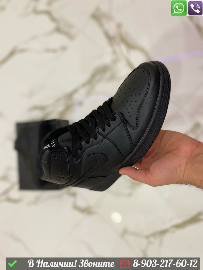 Кроссовки Nike Air Jordan 1 Mid черные - фото 7 - id-p99232371