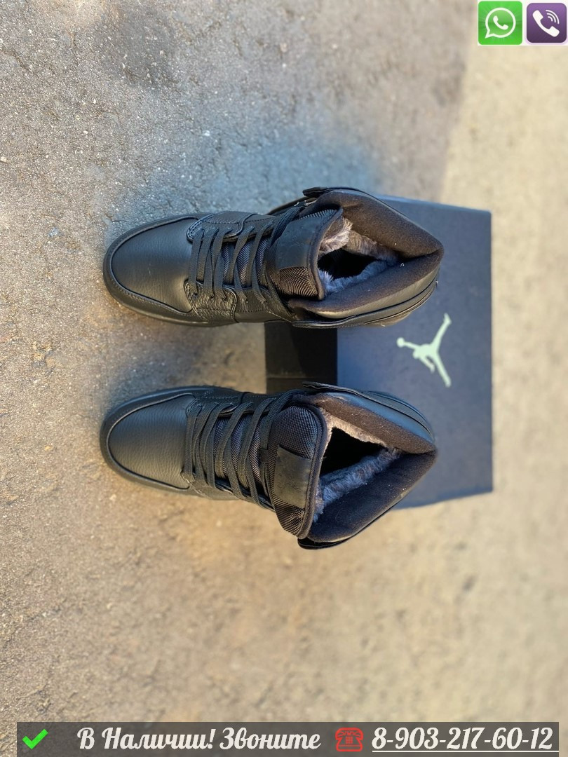 Кроссовки Nike Air Jordan 1 черные - фото 5 - id-p99232378