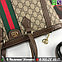 Сумка Gucci Ophidia Шоппер в логотип и с красно зеленой полосой, фото 6