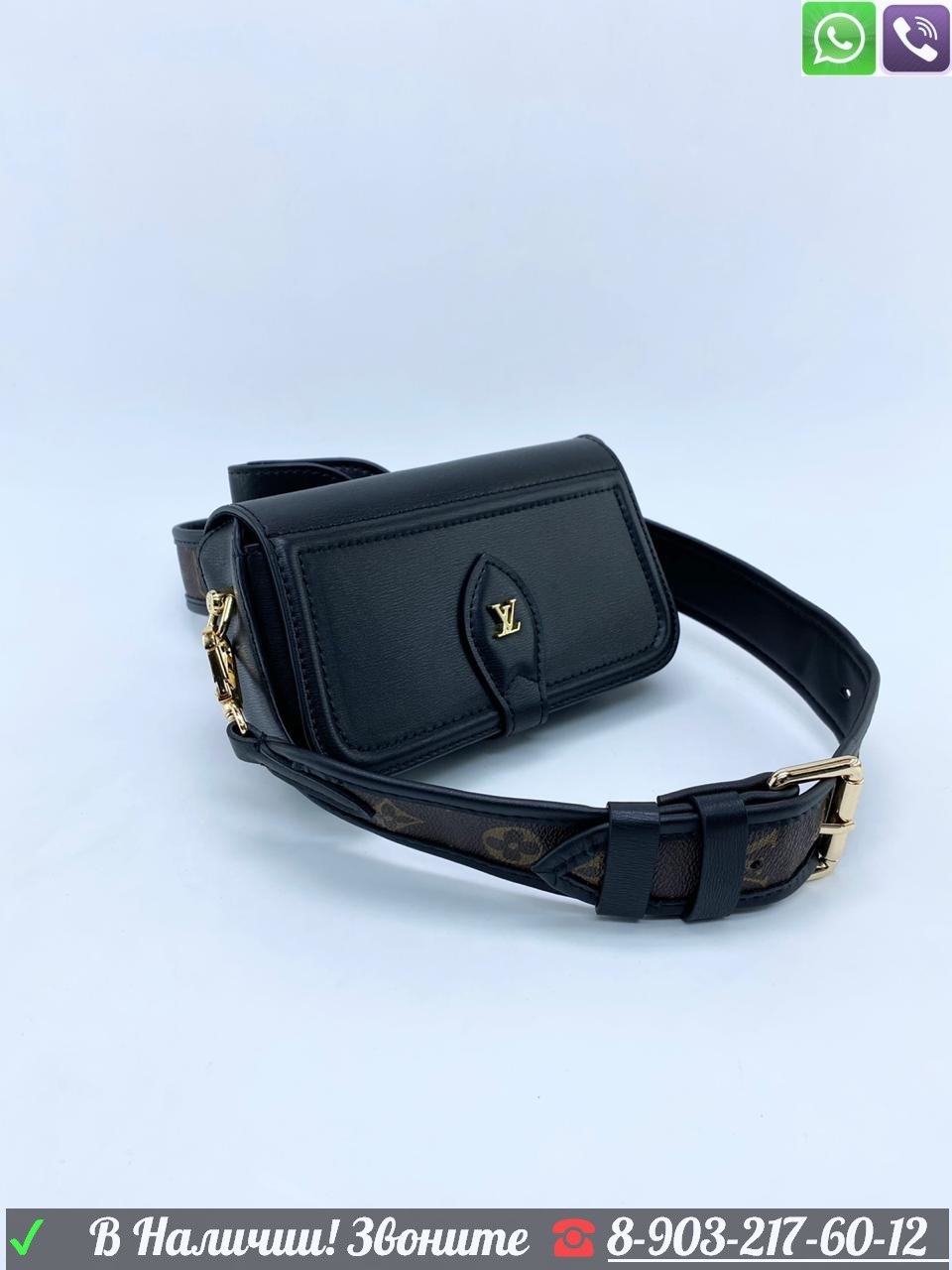 Сумка Louis Vuitton Officier черная - фото 3 - id-p99209999