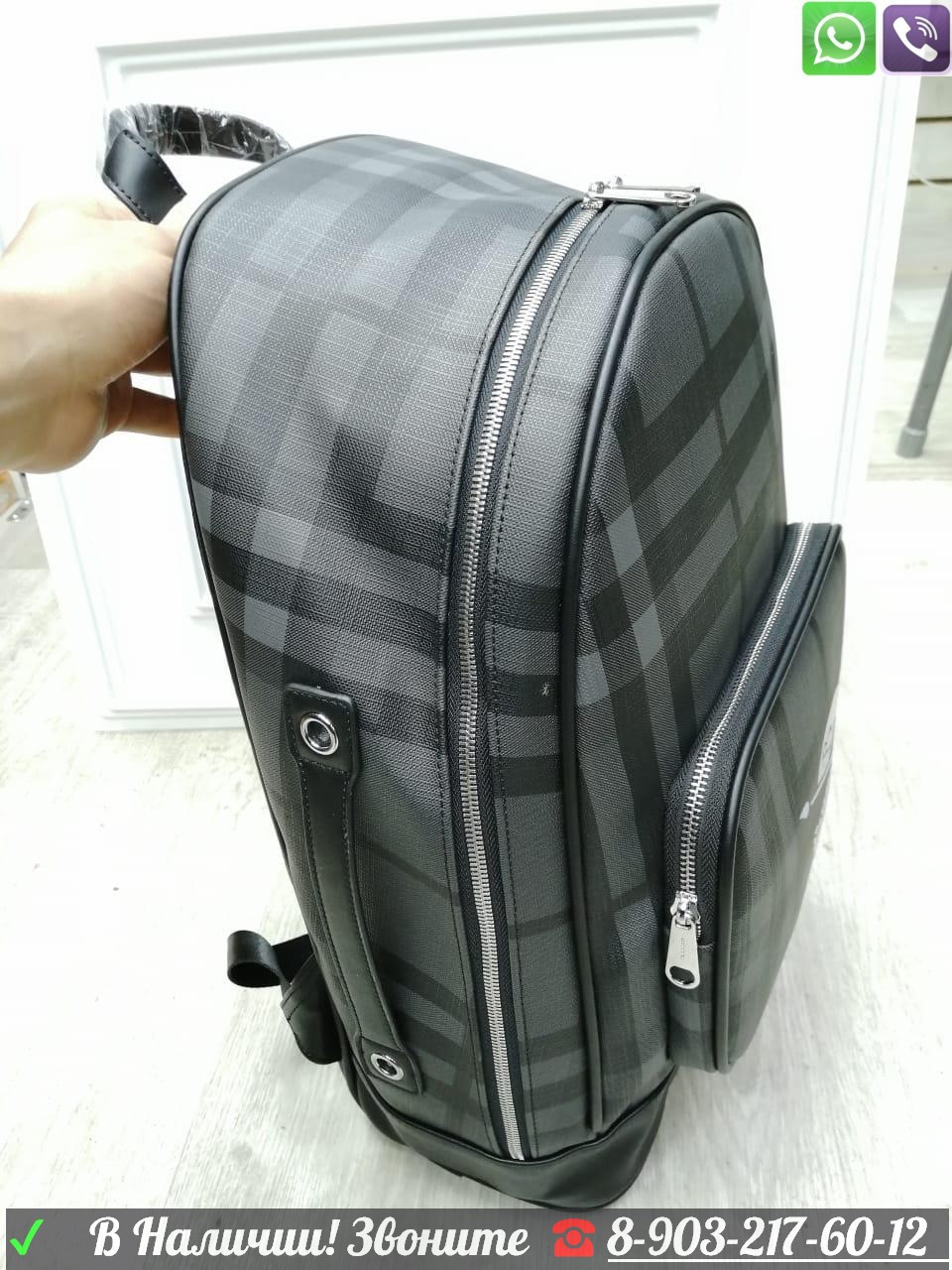 Рюкзак Burberry с карманом Черный - фото 3 - id-p99210155