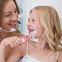 Детская зубная щетка u-образной формы розовый