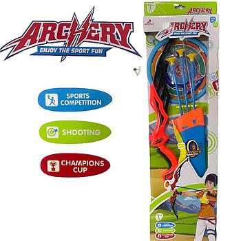 Помятая упаковка!!!  3675 Archery лук 3стрелы с присоками,мишень 71*22см