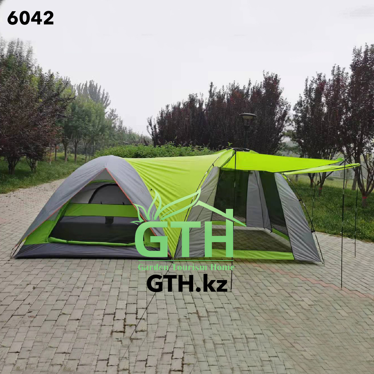 Двухкомнатная палатка с дном СК-6042. Размер (220+260)х260х165/185 см. Доставка.