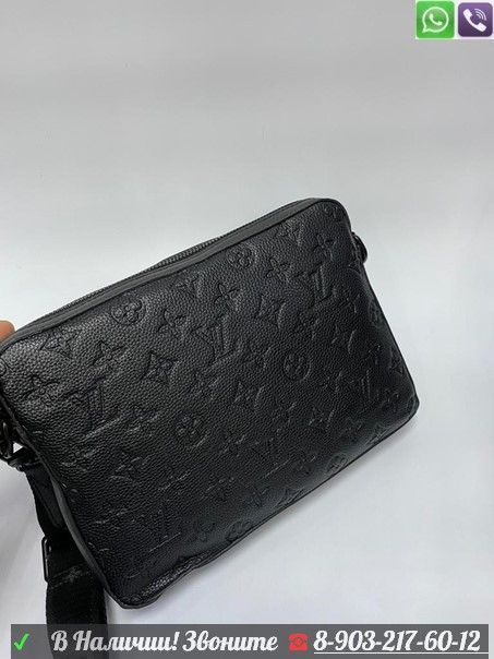 Сумка мессенджер Louis Vuitton Sprinter мужская чёрная - фото 2 - id-p99210600