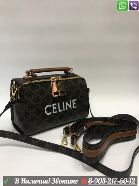 Сумка Celine Small Camera Bag In Triomphe Canvas With Celine Print Черный - фото 2 - id-p99210614