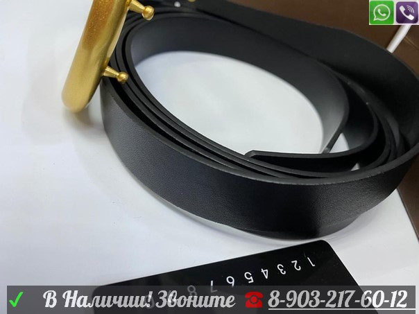 Кожаный пояс Bottega Veneta чёрный - фото 5 - id-p99210643
