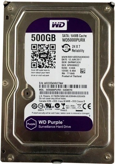 Жесткий диск Western Digital Purple 500 ГБ - фото 1 - id-p99245342
