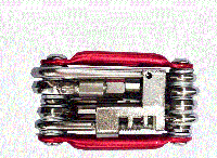Набор шестигранников, выжимка цепи, звездочка, отвертки. Multitool
