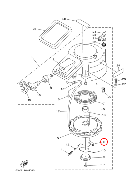 Собачка Yamaha OMAX Y 9,9-15 \ Y 40 / F6-F40 63V1574100 - фото 1 - id-p99088603