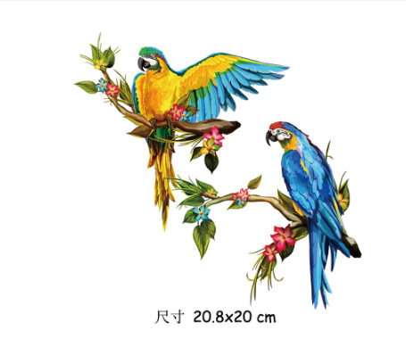 Термонаклейка "Два попугая", 21*20 см