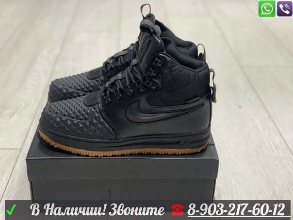 Кроссовки Nike Air Force Lunar 1 с мехом черные - фото 3 - id-p99210987