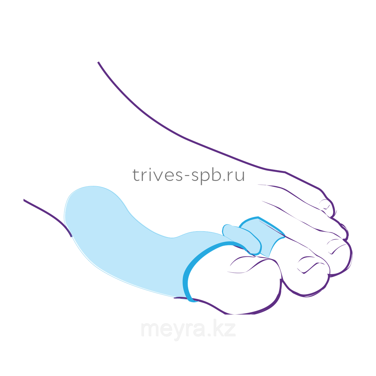 Перегородка межпальцевая, совмещенная с протектором сустава