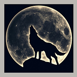 Термонаклейка "Воющий волк ", серый фон, 21*21 см, фото 4