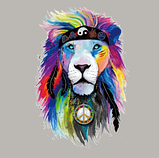 Термонаклейка "Цветной лев ", 14*24 см, фото 3