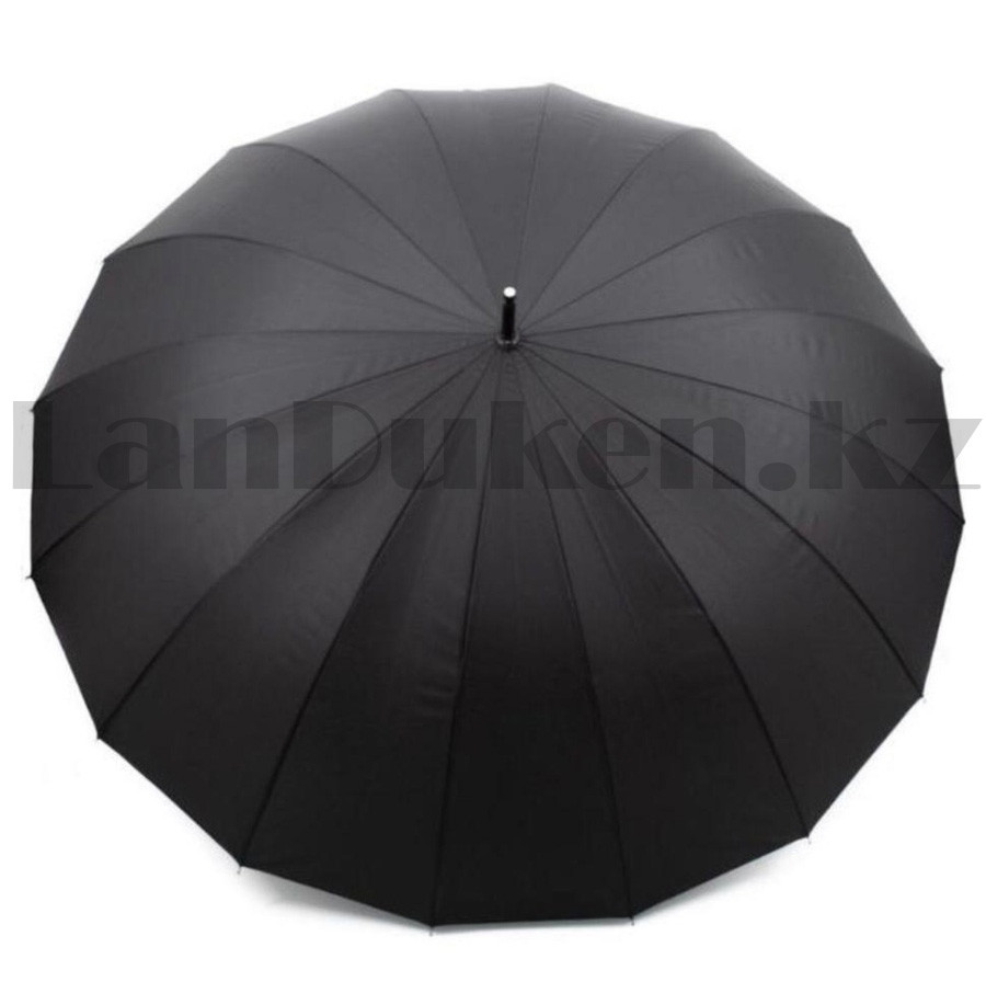 Зонт трость полуавтомат 96 см 16 спицами со стальным покрытием Miracle 913 черный - фото 8 - id-p99264726