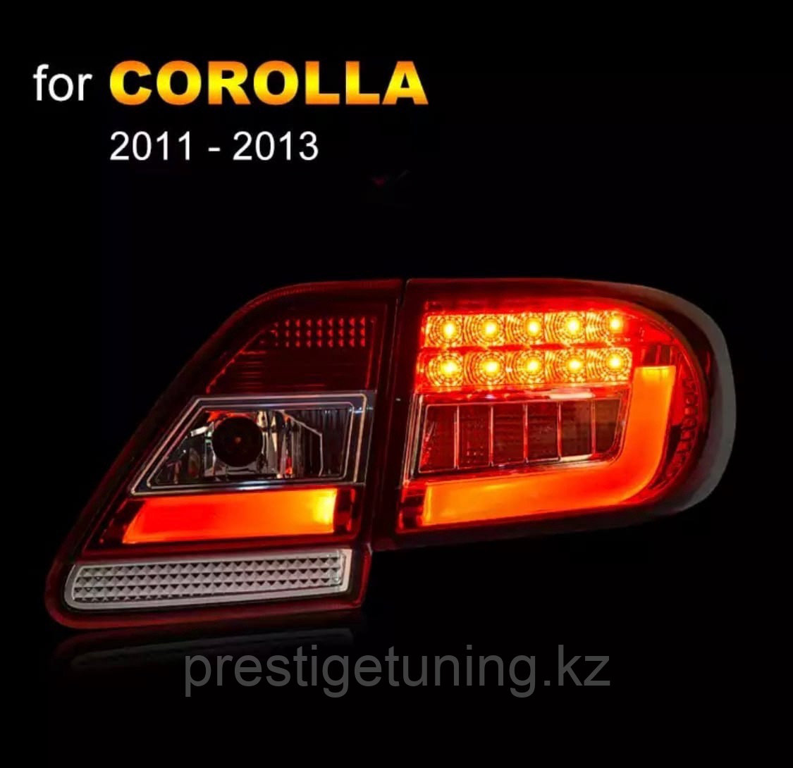 Задние фонари на Corolla 2011-13 DZN (Красно-Белый) - фото 1 - id-p99265428