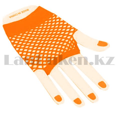 Перчатки Сетка короткие без пальцев оранжевые - фото 3 - id-p99266163