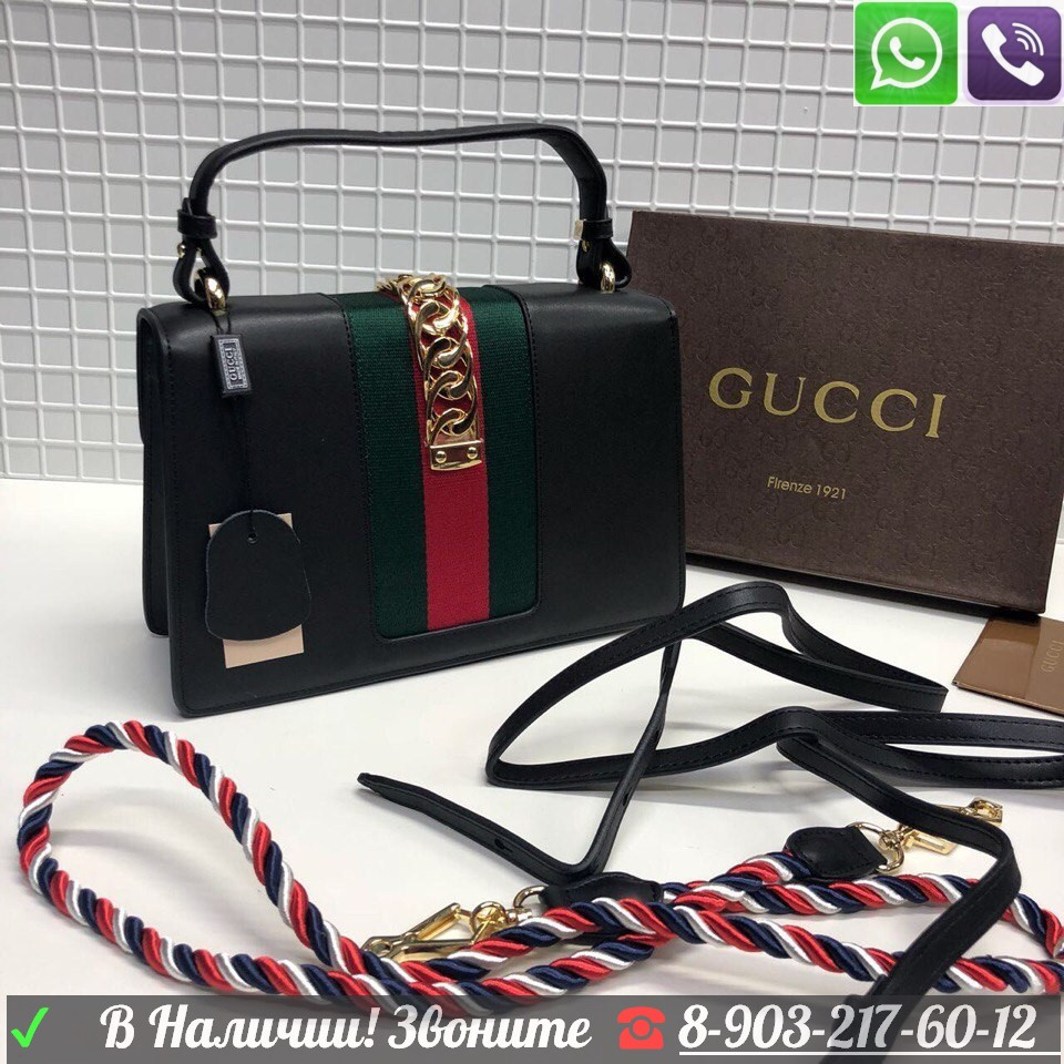 Gucci Sylvie Гучи Сумка Gucci Клатч top handle Гучи - фото 3 - id-p99195706