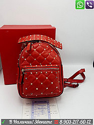 Valentino Бежевый рюкзак с шипами Rockstud Spike Валентино Красный